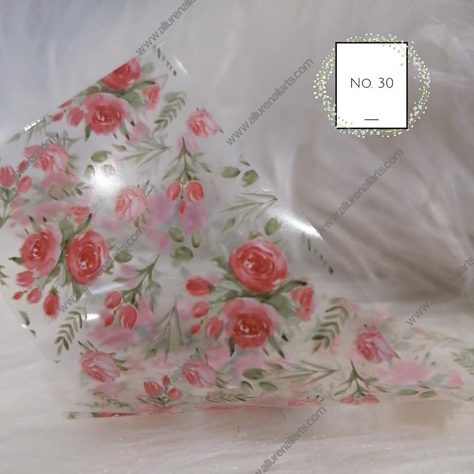 Floral Flower Foil Nail Transfer