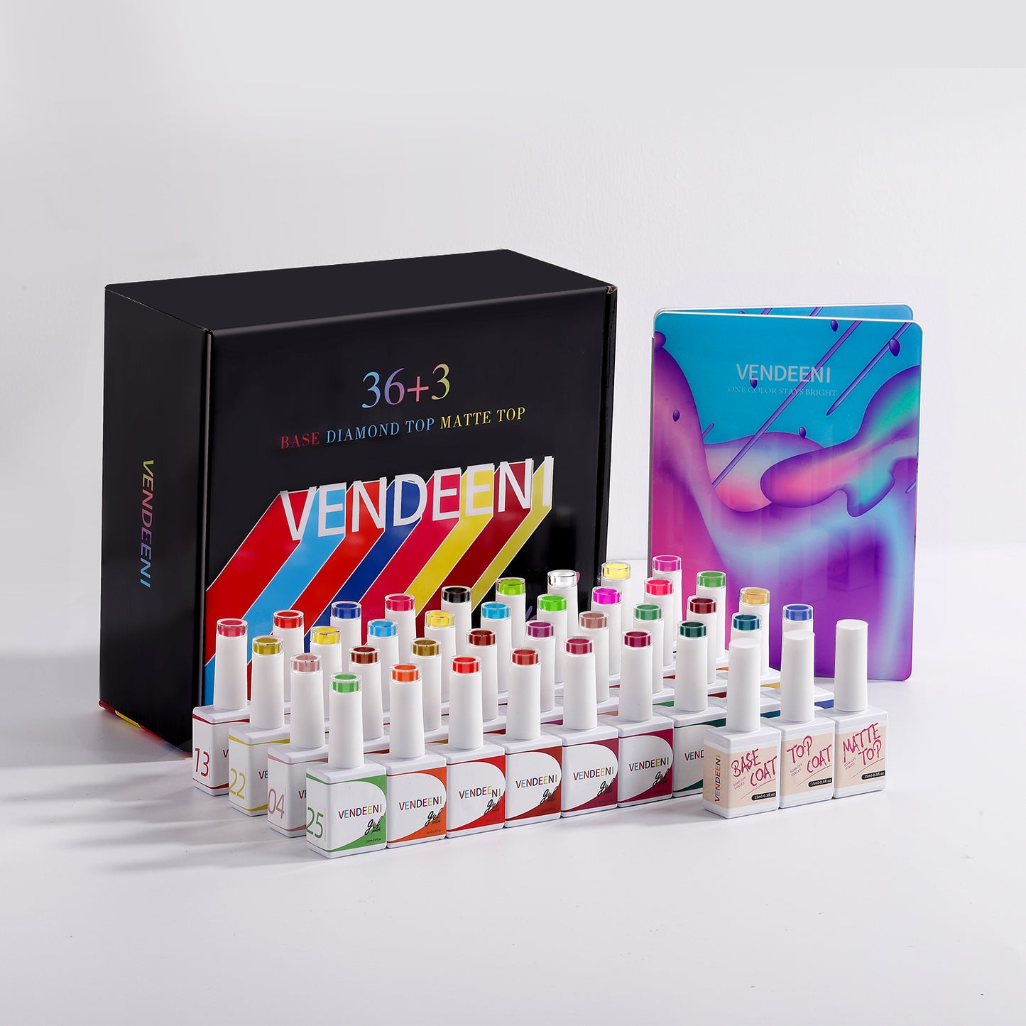 Vendeeni 36 Colours + 3 Gel with classic colour chart Set 3