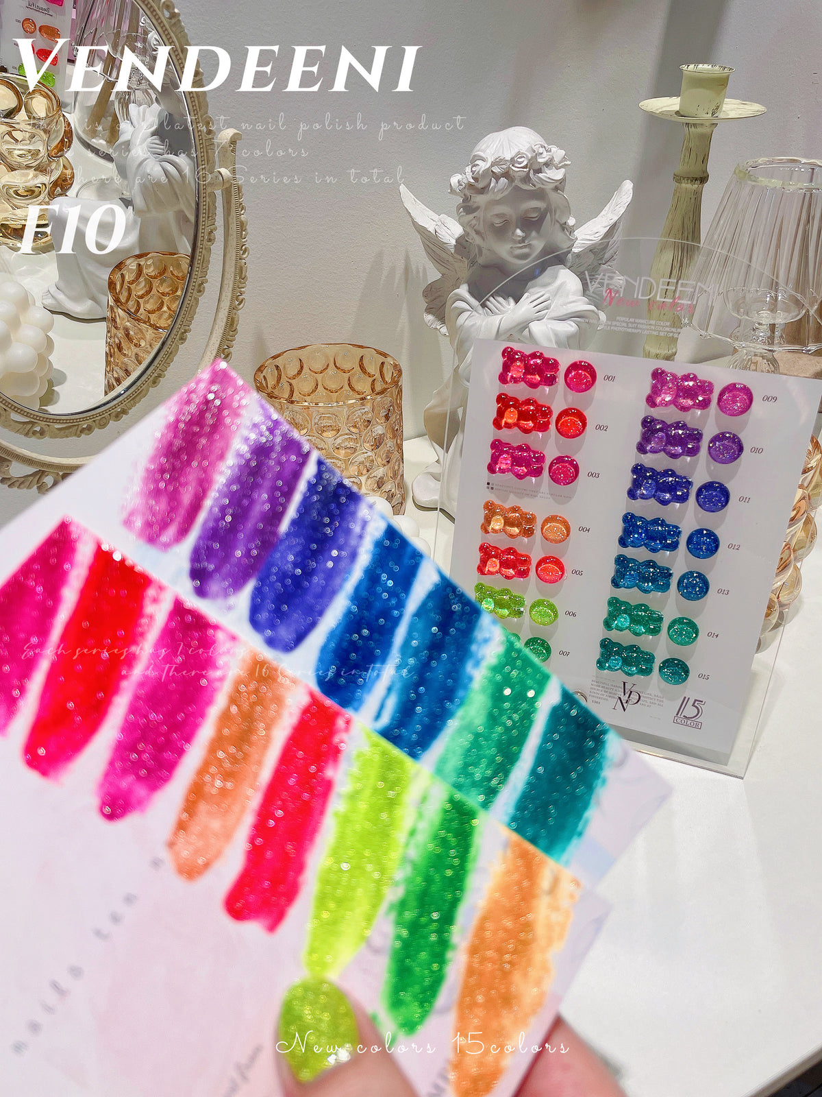 Reflective Diamond Chipping Gel Polish 15ml - F10 Set FREE SHIPPING