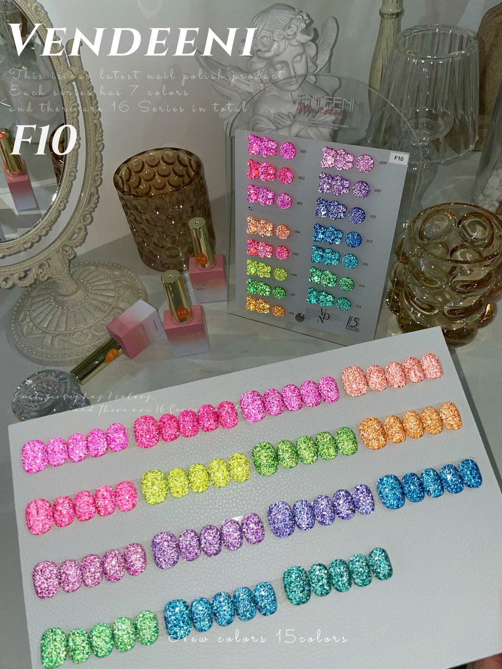 Reflective Diamond Chipping Gel Polish 15ml - F10 Set FREE SHIPPING