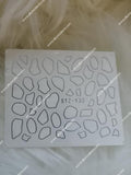 Silver Metallic Abstract Shape Lines Nail Decal