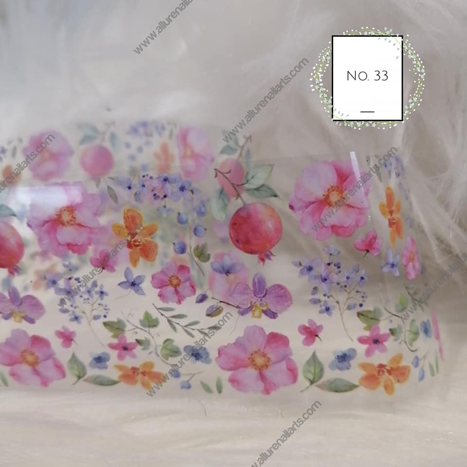 Floral Flower Foil Nail Transfer