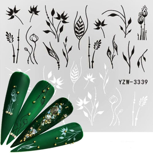 Tulip Flower Leaves Nail Decal