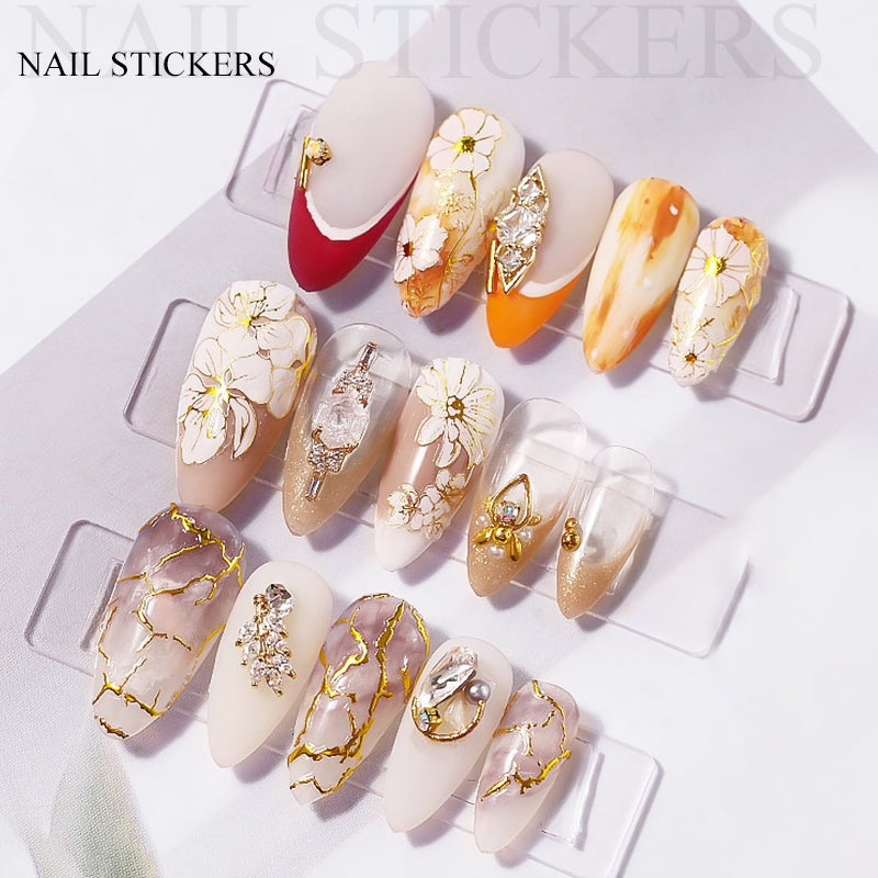 Geometric Leaves Flower Abstract Nail Art Sticker