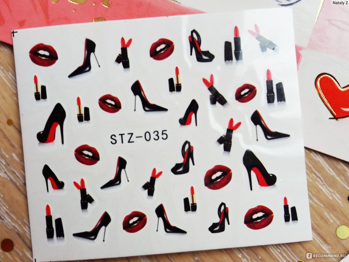Lips Heels Lipstick Nail Decal