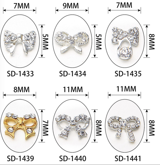 Bow Rhinestones Charms Nail Art Decoration