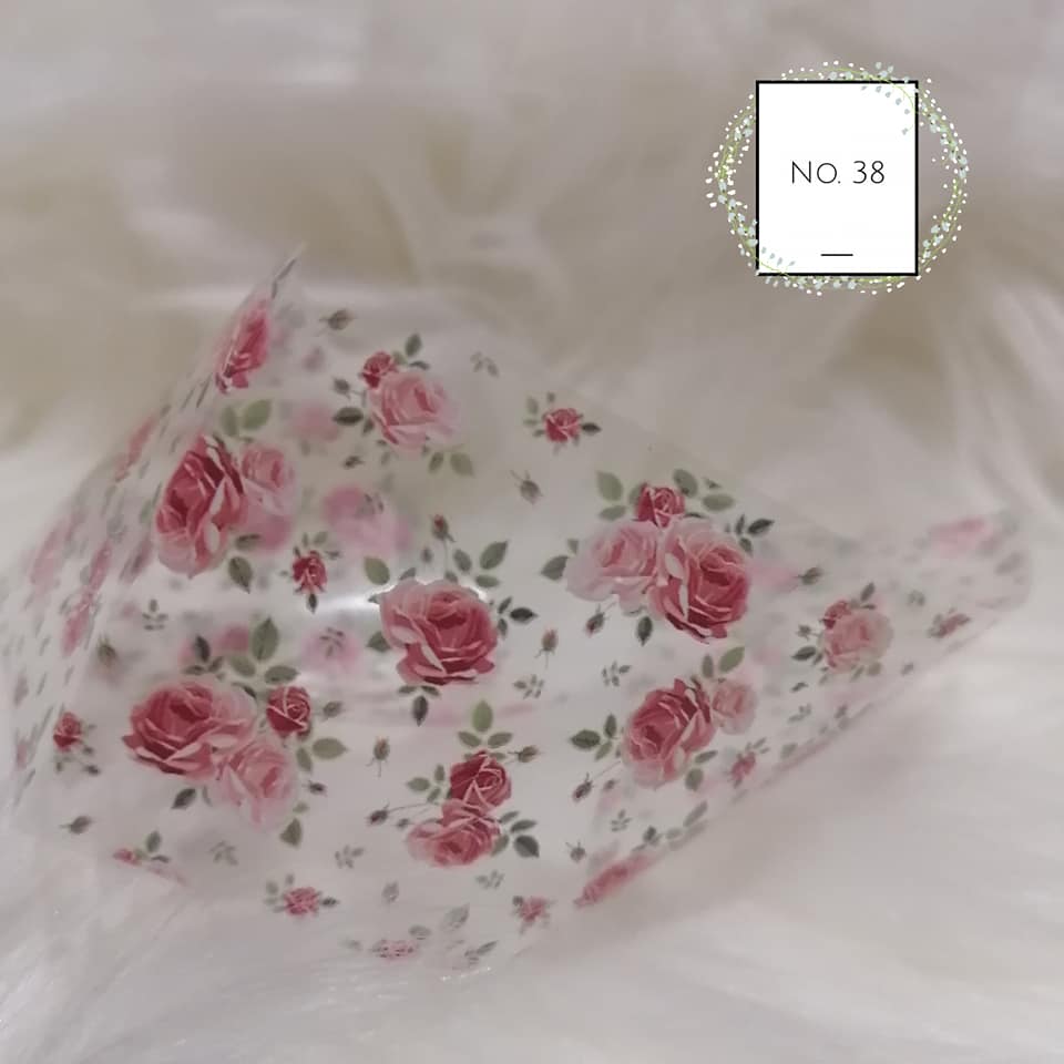 Floral Rose Foil Nail Transfer