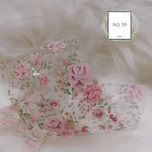 Floral Rose Foil Nail Transfer