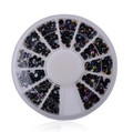 Black Rainbow Rhinestones Nail Wheel Tray