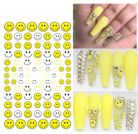 Smiley Face Emoji Nail Sticker