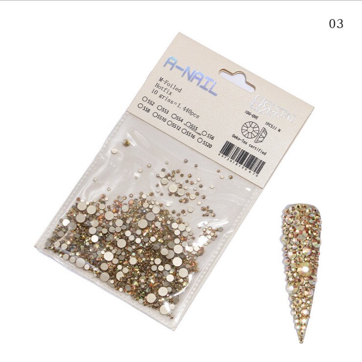 1720pcs Flat Bottom Rhinestone Nail Art
