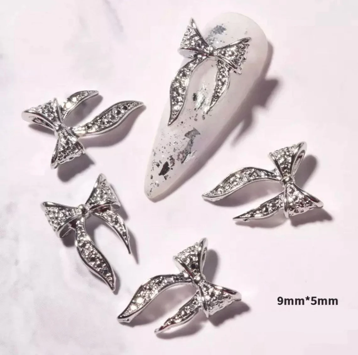 PB02-3 - Bow Rhinestones Charms Nail Art Decoration