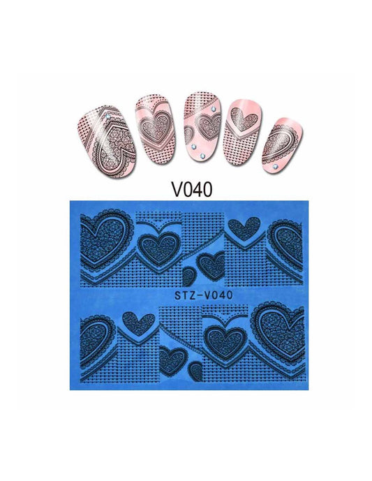Heart Lace Nail Decal
