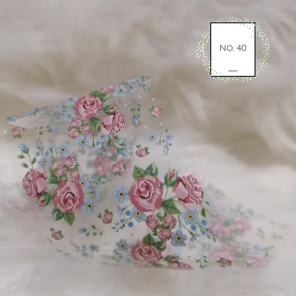 Floral Rose Foil Nail Transfer