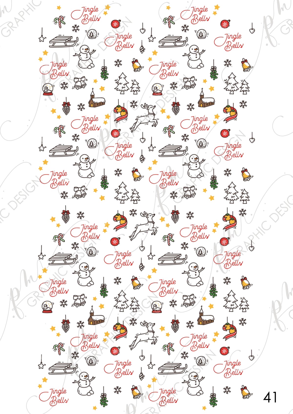 Christmas Nail Art Decal PM41