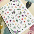 Ink Flower Leaves Leaf Water Color Lady Nail Sticker