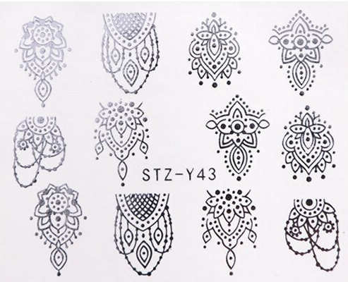 Silver Metallic Lace Nail Decal