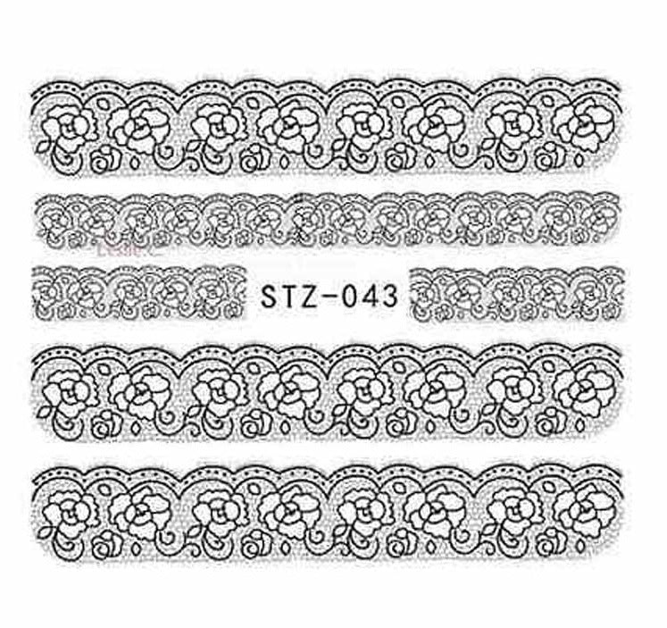 Black Lace Nail Decal