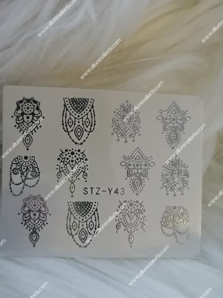 Silver Metallic Lace Nail Decal