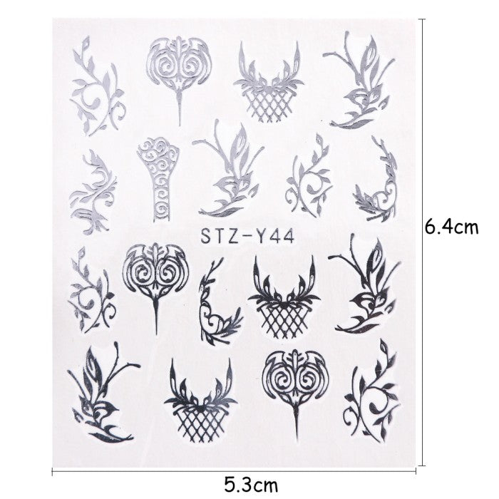 Silver Metallic Lace Nail Decal