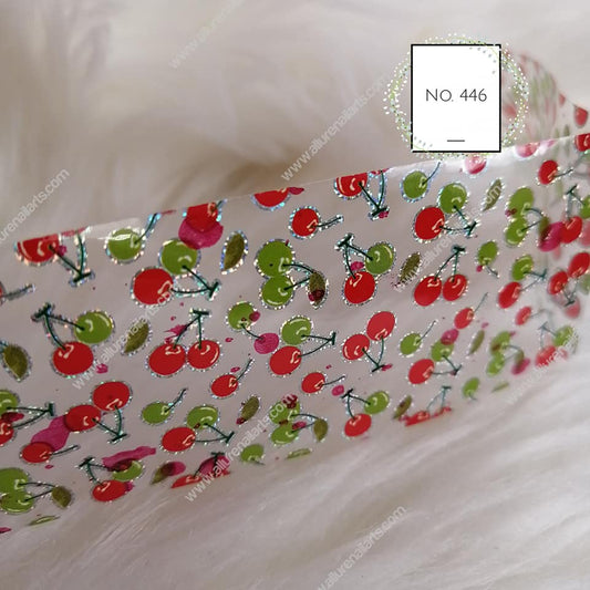 Cherry Fruit Foil Nail Transfer