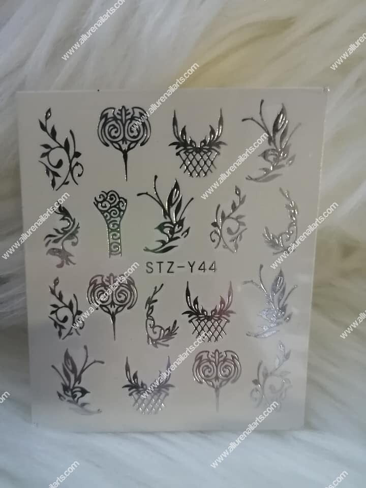 Silver Metallic Lace Nail Decal