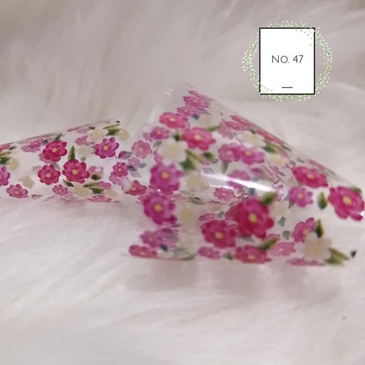 Floral Foil Nail Transfer