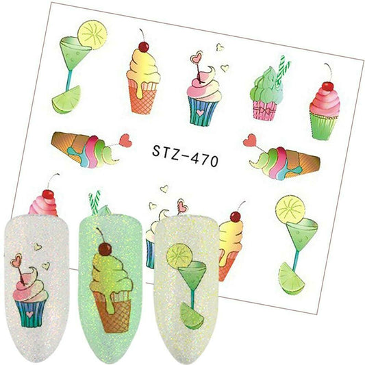 Fruit Drinks Cocktail Nail Decal