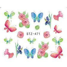 Butterfly Flower Nail Decal