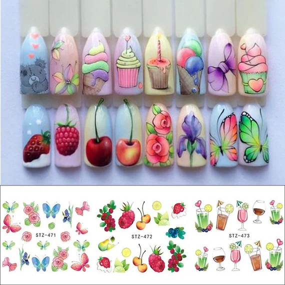 Butterfly Flower Nail Decal