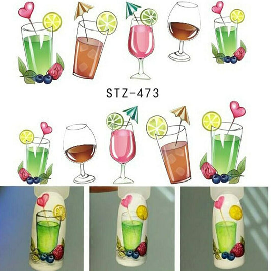 Cocktail Drinks Nail Decal