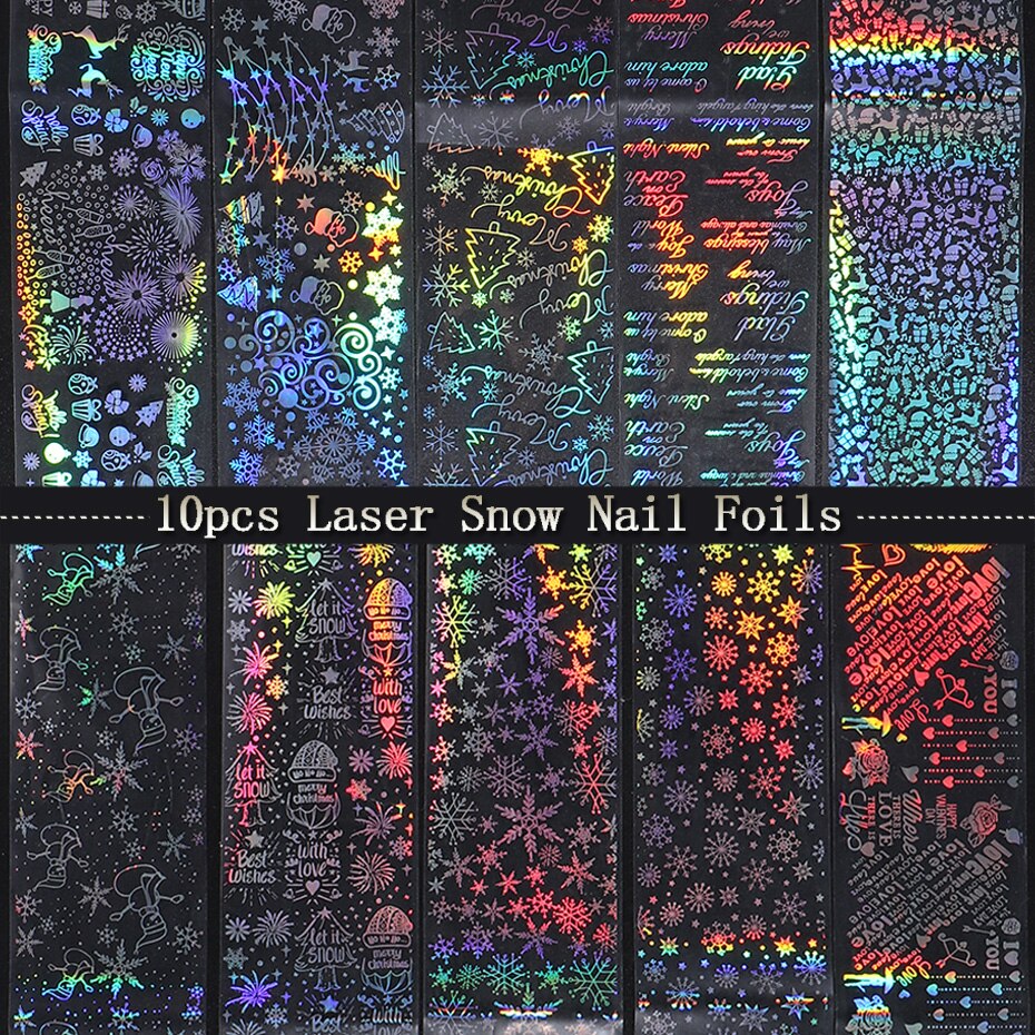 Holographic Christmas 10pcs Foil Set Box
