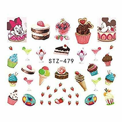 Desert Ice cream Cupcakes Nail Decal