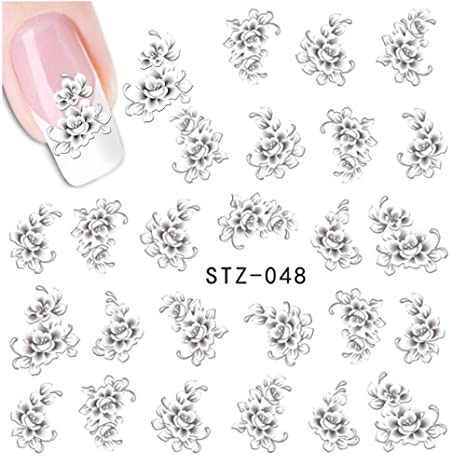 White Flower Nail Decal