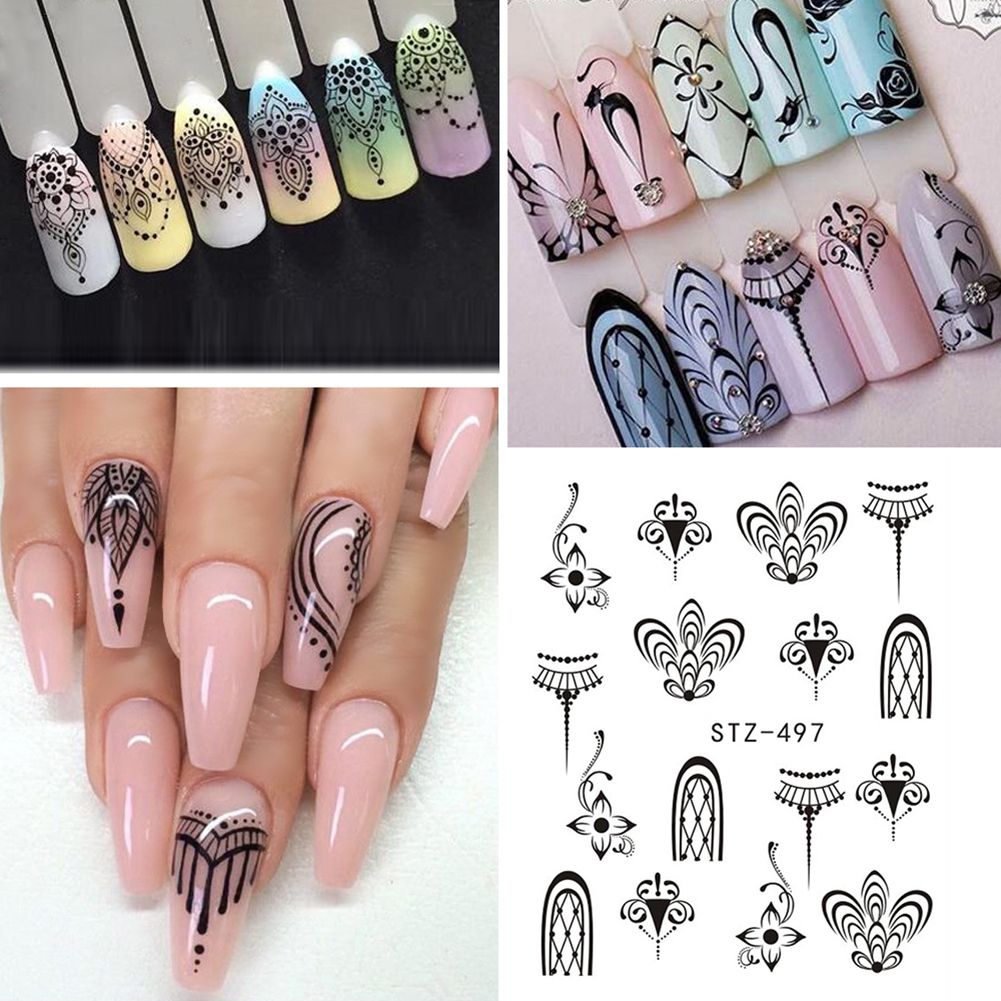 Geometric Lines Abstract Lace Nail Decal