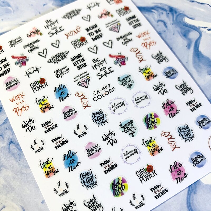 Words Text Letter Nail Sticker