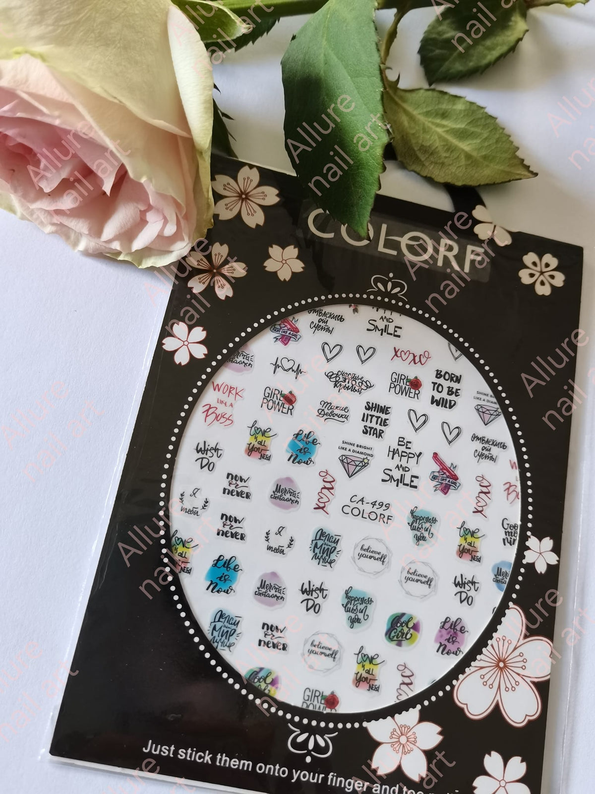 Words Text Letter Nail Sticker