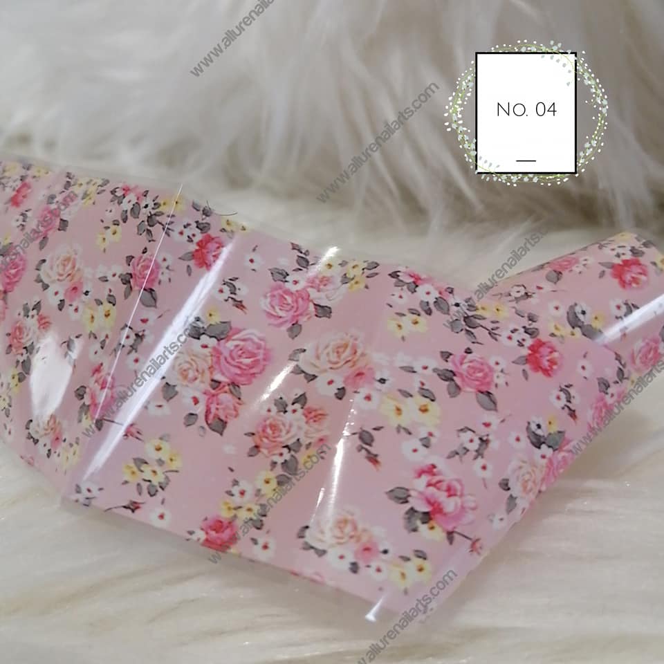 Floral Flower Foil Nail Transfer