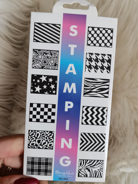 Bling Girl Geometric Stripes Stamping Plate