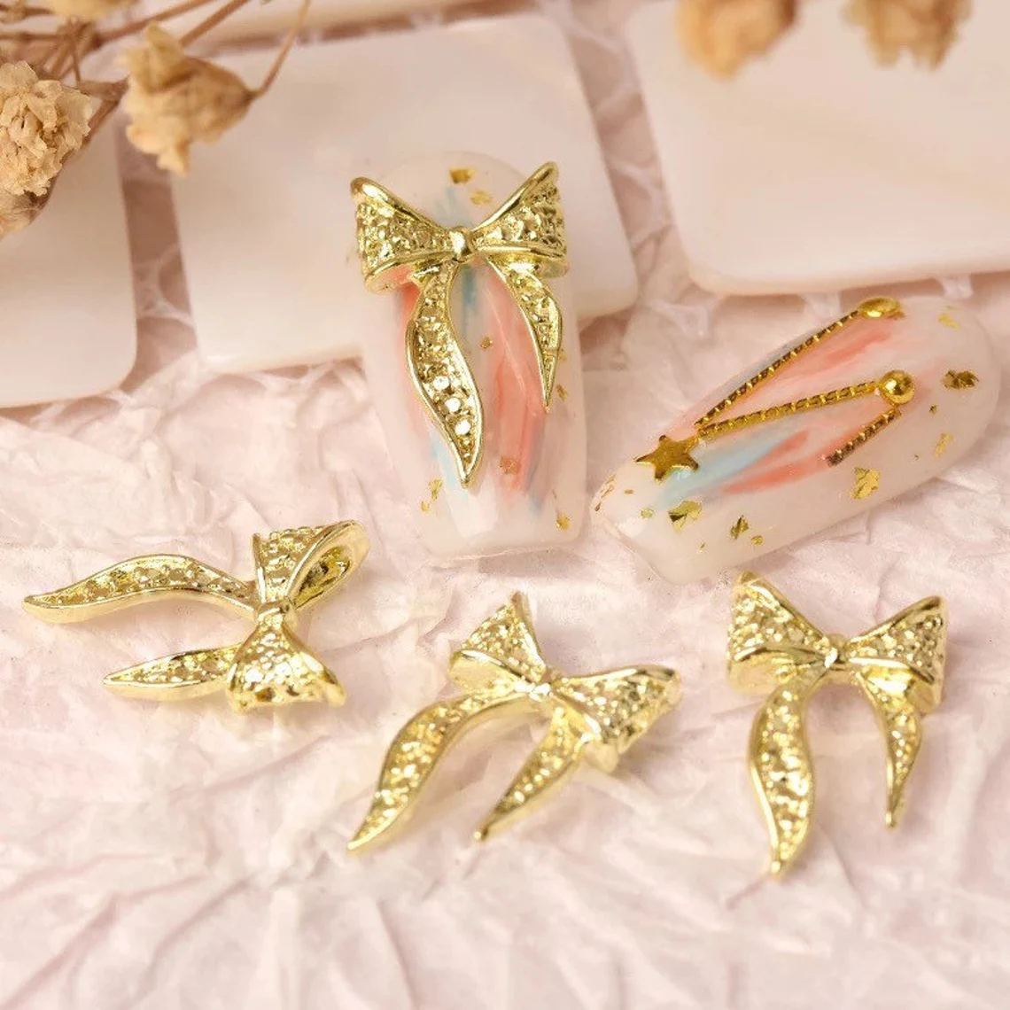 PB02-3 - Bow Rhinestones Charms Nail Art Decoration