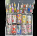 Flower Greek Birds Sunflower Rose Nail Art Foil Set Box