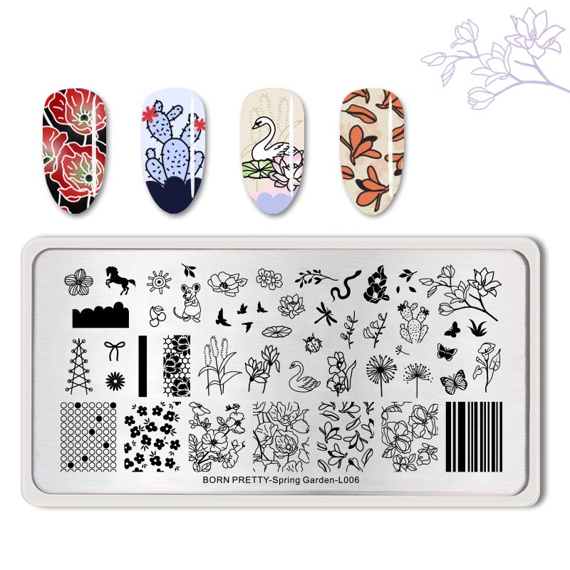 Spring Garden Born Pretty Nail Stamping Plate - L006