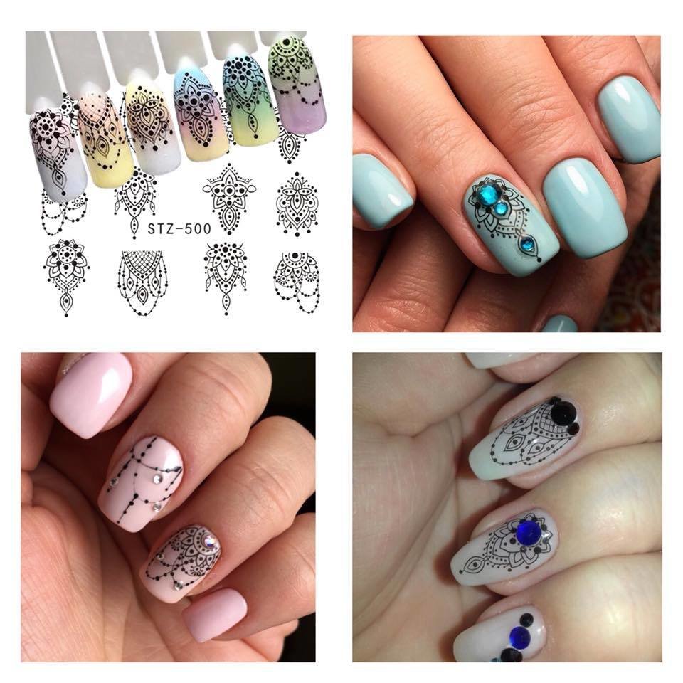 Geometric Lines Abstract Lace Nail Decal