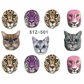 Cat Lion Cheetah Leopard Animal Nail Decal