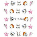Flower Cat Rabbit Animal Nail Decal
