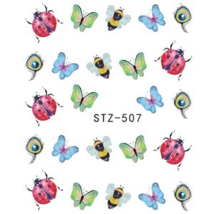 Butterfly Bee Ladybug Feather Animal Nail Decal