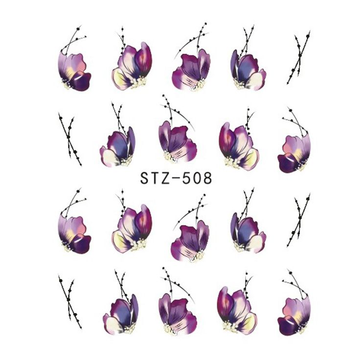 Purple Flower Nail Decal