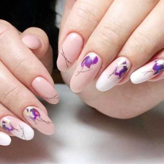 Purple Flower Nail Decal