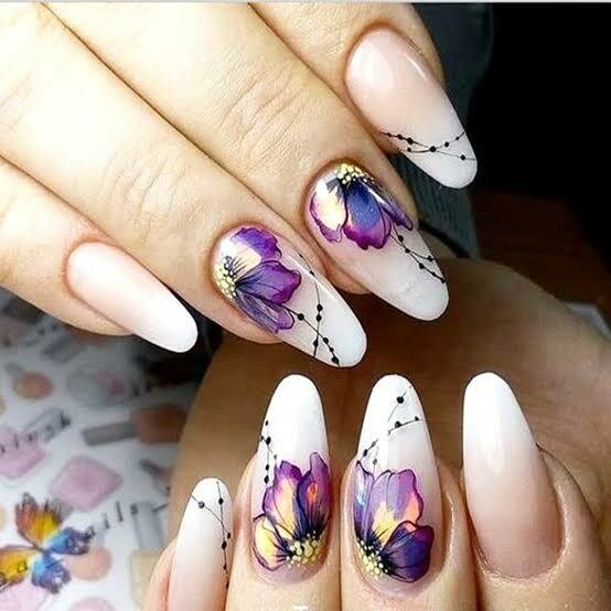 Purple Flower Nail Decal