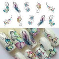 Feather Butterfly Flower Nail Decal